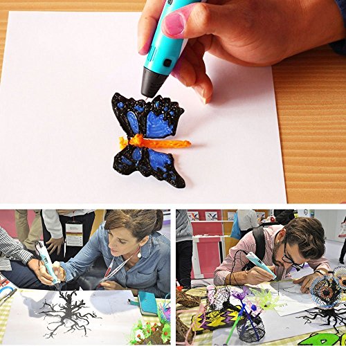 3D Druck Stift, Oxygentle OGP-2 3D Pen mit LCD Temperaturanzeige für 3D Zeichnungen zur Erstellung von dreidimensionalen Zeichnungen, Kunstwerken, Modellen, uvm. von Hand. Kompatibel mit 1,75 mm ABS und PLA Filament - 7