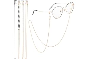 Kuhajancood 4 PCS Glasses Chains Sunglasses Chain Beaded Eyeglass Chains Spectacle Chain Reading Glasses Gold Glasses Chain, Anti-lost String Glasses Accessories for Women Men Sports
