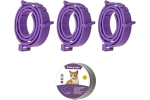 ALQFFHL Beruhigungshalsband für Hunde und Katzen, Anti-Angst-Halsband mit Einstellbarer Größe, natürliches, sicheres, wasserdichtes Beruhigungsmittel für Katzen und Hunde, 3er-Pack (Klein)