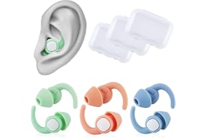 NOHLERLIFE 3 pares Natación Tapones Protectoras de oídos - Silicona Reducción de Ruido - to Ayudar Las Orejas de los Nadadores - Mantenga el Agua Afuera (Verde Azul claro Rosa)