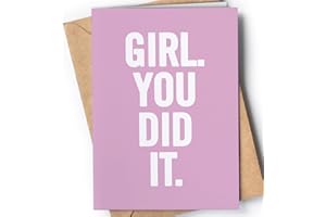 GREETING CARDS FOR EVERYONE Biglietto Laurea - Biglietto Auguri Laurea Uomo o Donna Originali - Bigliettini Auguri Diploma Maturità - Regali per la Laurea Donna - Congratulazioni Esame Di - Girl You Did it - NUM 2