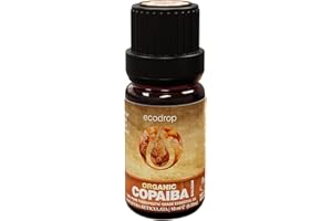 ECODROP ESSENTIAL OILS Ätherisches Copaiba-Öl, Cosmos-zertifiziertes Bioprodukt, 100 % rein therapeutische Qualität für Aromatherapie, Massage, Zerstäuber, 10 ml (Bio Copaiba)