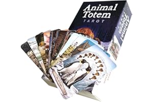 OCDSLYGB 78PCS Animal Totem Tarot Cards, Oracle Tarot Deck Baraja De Tarot Clásica,Herramienta De Adivinación Apto para Principiantes y Jugadores Profesionales, Versión En Inglés