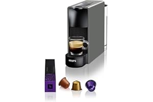 Nespresso Krups Essenza Mini XN110B - Cafetera monodosis de cápsulas Nespresso, compacta, 19 bares, apagado automático, color gris