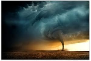 AUGENBLICKE WANDBILDER 120x80cm - Fotodruck auf Leinwand und Rahmen Tornado Sturm Windhose Natur Wolken - Leinwandbild auf Keilrahmen modern stilvoll - Bilder und Dekoration