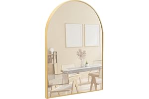 ‎TERRA HOME Terra Home Wandspiegel - Halbrund,60x80 cm, Roségold Kupfer, Modern, Metallrahmen Spiegel - für Flur, Wohnzimmer, Bad oder Garderobe