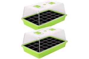 Schramm®, mini serra da interni, con coperchio e ventilazione, 38 x 24 x 18 cm, 1, 2 o 3 pezzi, Plastica, 2 pezzi