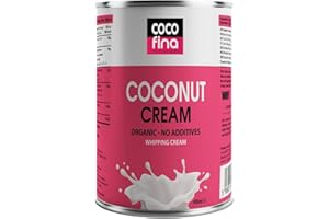 Cocofina Organic Coconut Cream | Gluten-Free, Unsweetened, Dairy-Free, BPA Free Can, No Xanthan Gum Just 90% Coconut & Water, Keto Friendly, Vegan, Whipping Cream 400ml – (Pack of 6)