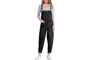 Sukany Women's Casual Baggy Denim Jean Overalls Loose Bib Dungarees Harem Romper Jumpsuit Pants