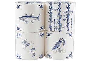 Bumboo Bamboo Toilet Roll 24 Pack | English Delft Edition Wrapped Toilet Paper 3 ply, 300 Sheets | Eco Friendly Toilet Paper | Plastic-Free, Soft, Strong, Sustainable & Biodegradable Toilet Tissue