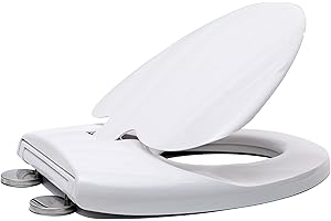 AAN 2-in-1 Soft Close Family Toilet Seat with Built in Potty Training Child Seat Standard O Shape Toilet Lid Cover for Toddlers & Adults with Quick Release and Adjustable Hinges PP