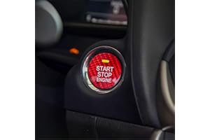 M.JVisun Coperchio del pulsante di arresto del motore in fibra di carbonio Trim per Mazda, adesivo di avviamento di accensione per Mazda 3 Axela per Mazda 6 Atenza CX-3 CX-4 CX-5 CX-8 MX-5 - rosso