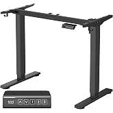 VASAGLE Electric Height Adjustable Desk, without Board, Steel | Desktop Rack, with Hook, USB Connection, Memory Function with