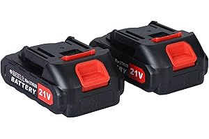 HSHDUTI 21V Battery for Power Tools 21V Li-ion Battery Pack for all Cordless Tool 21V Electric Rechargeable Battery for Hedge Trimmer/Cutter/Drill/Grass Trimmer/Chainsaw/Car Washer/Hammer Drill 2×1.5Ah B2