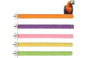 Halinuia 5 Pezzi Giochi per Pappagalli, Posatoio per Pappagallo Giochi per Accessori, Trespolo per Pappagalli 20cm per Uccello Giocattolo di Masticare Domestico Piattaforma
