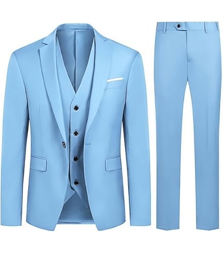 Abito Uomo 3 Pezzi Slim Fit In Cotone Viscosa – Blazer Gilet Pantalone Per Matrimonio Cerimonia E Ufficio