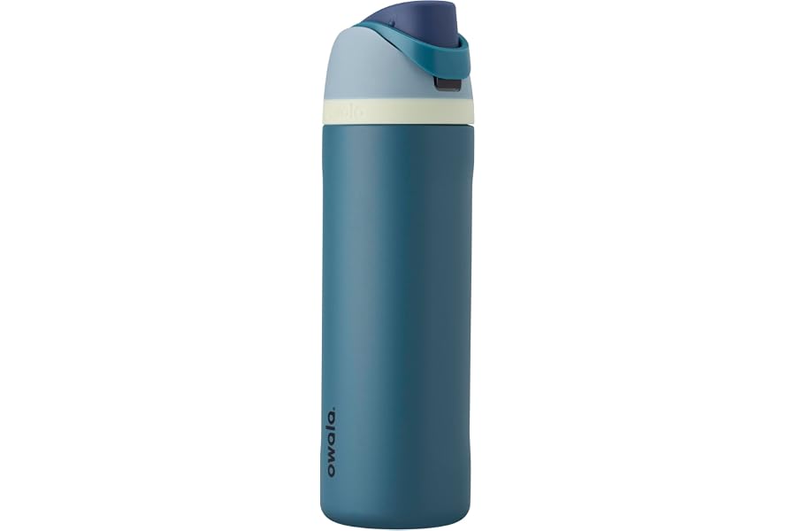 Owala FreeSip botella agua acero inoxidable con pajita, 710 ml - Botella térmica a prueba de fugas para el deporte y los viaj