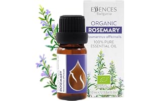 Essences Bulgaria Ekologisk Rosmarin Eterisk Olja 10ml | Rosmarinus officinalis | 100 % Ren och Naturlig