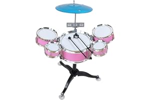 predolo Batterie pour Enfants, kit Batterie Jazz, Instruments Musique, Jouet Musical pour Spectacle sur scène, Rose