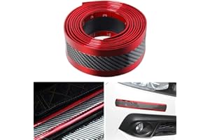 Youngine Universal Carbon Fiber Kohlefaser Auto Einstiegsleisten Schutz Selbstklebende Flexible Auto Aufkleber Schutzfolie für Auto SUV LKW Tür Einstiegsleisten (5 * 250 cm / 2 * 98,4 Zoll, Rot)