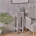 INMOZATA Slim Bedside Table Telephone Table with Drawer Tall Slim Living Room End Table Side Table Corner Bedside Table Grey