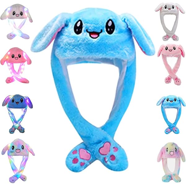 Glowing Animal Hat Cute Rabbit Ear LED Hat - Flapping Moving Ears ...