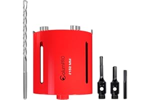ColumPRO 152mm x 150mm Long Diamond Core Drill Bit Set with Hex Shank Adapter, SDS Adapter, Centre Drill Bit & Quick-Release Pin, Ideal for Masonry, Concrete & Other Brick, Choice of Construction Site