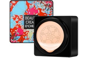 MTUVKGT Mushroom Head Air Cushion CC/BB Cream Foundation, Hidratante, Base Flawless Maquillaje Impermeable Cobertura Completa, Corrector Natural Incluso Tono De Piel (02)