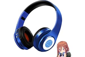 Xinchangda Nakano Miku Casque Bluetooth sans fil Les Quintessential Quintuplets Cosplay Nakano Miku Casque supra-auriculaire avec microphone intégré pour téléphones portables