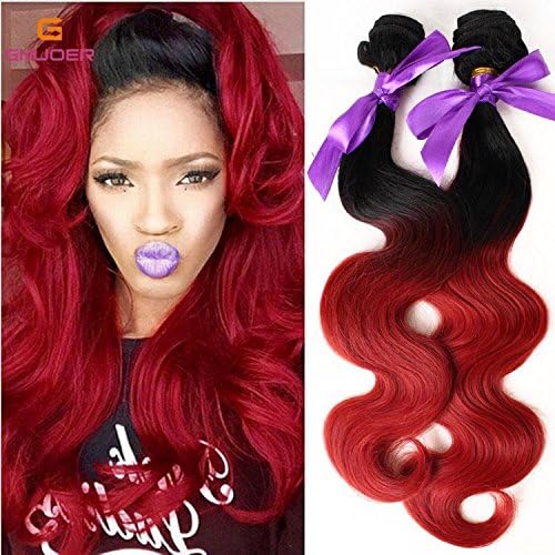 Haned Afro Body Wave Red Ombre Hair Extensions Synthetic Weave The Wire Material: High Temperature Wire Efficiency: Ornaments Cosmetics Features: Stylish Personality,70G 20'