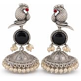 RICH MORE Oxidized Designer Stud Earrings Set, Traditional & Modern Earring Set for Women & Girls, Trendy, Fancy & Fashion Ea