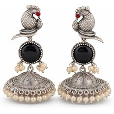 RICH MORE Oxidized Designer Stud Earrings Set, Traditional & Modern Earring Set for Women & Girls, Trendy, Fancy & Fashion Ea