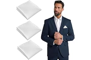 MEIFIYU 3 Stück Einstecktuch Weiss, Einstecktuch Weiß, Einstecktuch Herren, Stofftaschentücher Herren Pochette Stecktuch Weiches Vorgefaltetes Einstecktuch Weiße für Hochzeits Tanz Und Zeremonienpartys