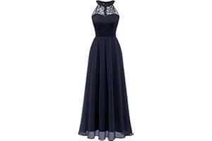 Wedtrend Abendkleid Damen Lang Neckholder Kleid Damen Ballkleider Elegant für Hochzeit Chiffon Brautjungfernkleider