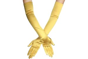 Ksnnrsng Gants Longs Élastiques de Femme pour Mariage Soirée Mariage Satin Accessoire de Robe Année 1920s Style gants charleston Classique pour Mariage Soirée Opéra Taille Élastique