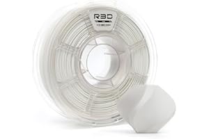 R3D Filamento 3D PLA da 1,75 mm, 0-370 mm/s, stampa ad alta velocità, precisione dimensionale +/- 0,02 mm, bobina di plastica trasparente da 1 kg, filamento per stampa 3D(Opaco Bianco)