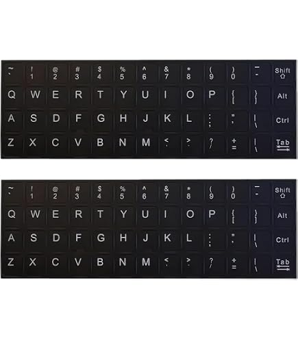Cinese Z Tastiera Adesivi Cinese-Inglese Trasparenti Sfondo con Blu Scritte 2pz 734301098083