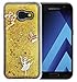 Produktbild Samsung Galaxy A3(2017) Hülle Silikon 3D Glitzer Dünn ISENPENK Muster Tiere Gold [Mädchen] Durchsichtig Ultra Slim Samsung Galaxy A3(2017) Hülle Silikon Transparent TPU Liquid Fließen Flüssig Strass Wasserdicht Glänzen Rückseite Schutzhülle Handy Hülle Tasche