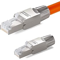 HB-DIGITAL 2x CAT 7 RJ45 wtyczka sieciowa do sztywnego kabla
