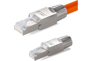 hb-digital 2X CAT.7 RJ-45 Netzwerkstecker NS-7 auf Schneidklemme (LSA) vergoldete Kontakte LAN Gigabit Connector werkzeuglos 