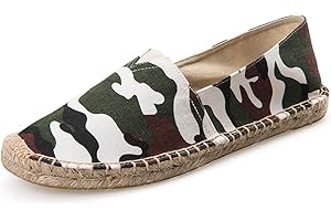 M&Catree Espadrille Slip on Décontractée pour Homme Femme Mocassins Camouflage Chaussures Plates