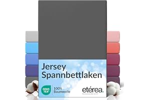 etérea Comfort Jersey Påslakan 90x200cm - 100x200 Oekotex Made in Green - 100% bomull, jersey, monterat lakan upp till 25 cm