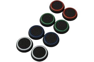 BOOMTECK 4 Pair / 8 Pcs Replacement Silicone Thumb Grip Stick thumbstick analogici Joystick Cap Cover per PlayStation PS4 / PS3 / Xbox One/Xbox 360/ Nintendo Wii U Game Controllers Black