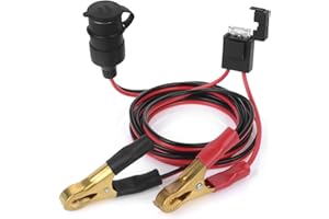 Jtron Allume Cigare Câble Alimentation Rallonge Pince Crocodile 2m 12V 14awg 25A Adaptateu pour Téléphone Mobile, Aspiration,GPS