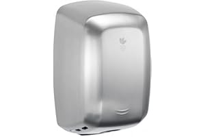 Dryflow G-Force MKII Hand Dryer GFM201 Plug-in System Installation, for Commercial Toilets, Wall Mounted, HEPA Filter (Brushed Satin)