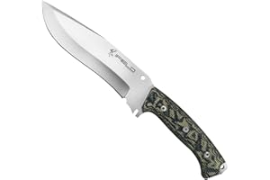 iFIELD Cuchillo de Supervivencia Workout EL29119, Hoja MOVA de 18 cm, Mango TRF Color Granito, con Funda de Piel multiposición Negra, Herramienta de Camping para Pesca, Caza, Actividad Deportiva