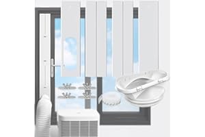 Ninyoon Air Conditioner Windows Vent Kit - for Exhaust Hose 13cm Anti-Clockwise/Clockwise and 15cm Anti-Clockwise, 43-140cm Vertical Horizontal Window, AC Tube Adapter Accessory