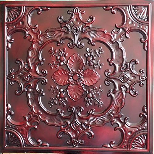 ceiling tiles false tin paint aged red wood color saloon ceiling panels PL19 10pcs/lot