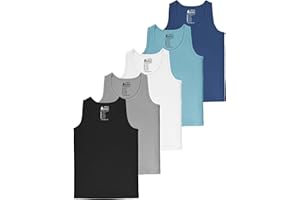ALPIDEX Jungen Unterhemd 5er Set 100% Baumwolle Tank Top Trägertop Bequeme Classic Achselhemden Ärmellose Kinder Unterhemden