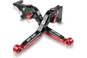 YP YuanPei Leviers d'embrayage de frein repliables Pour MT125 MT-125 2015-2017 Leviers extensibles en aluminium Accessoires moto(Noir+rouge)